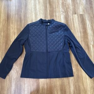 G/FORE Women's Hybrid Moto‎ Stretch Tech Interlock Jacket Onyx XL